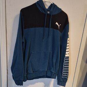 💕 2/$40 Sz S Puma Men's Teal and Black Hoodie